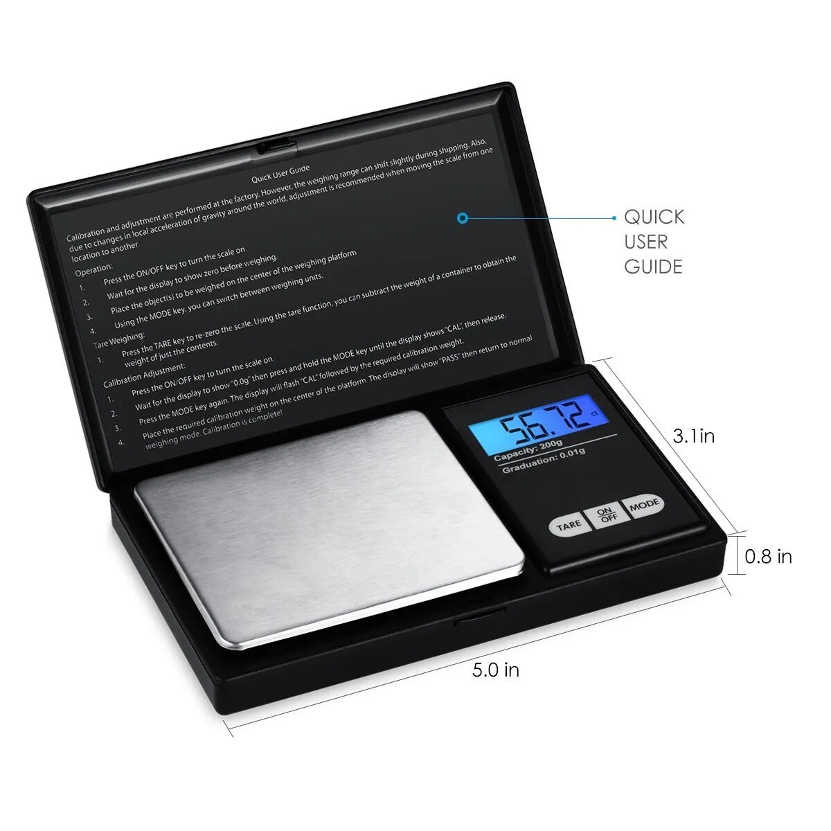 Fashionable weighing range 0.01g 0.1g LCD Digital Jewelry Gold Gram small Weight digital pocket Scale mini Balance