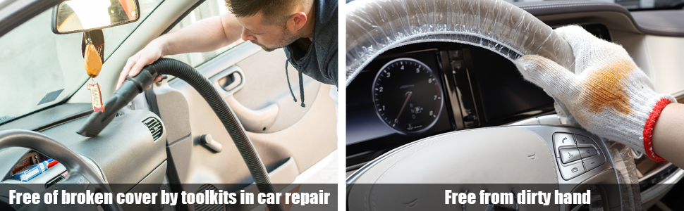 Disposable Plastic Steering Wheel Cover/White Plastic Steering-Wheel Cover Universal 4S Shop Dedicated Show
