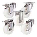 Solid 4 Inch Wheel Threaded Stem Rotating Trolley Wheels