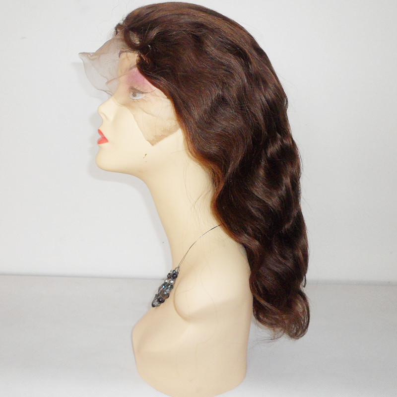 Top Quality Body Wave Brazilian Human Hair Bleached Knots Lace Front Wigs