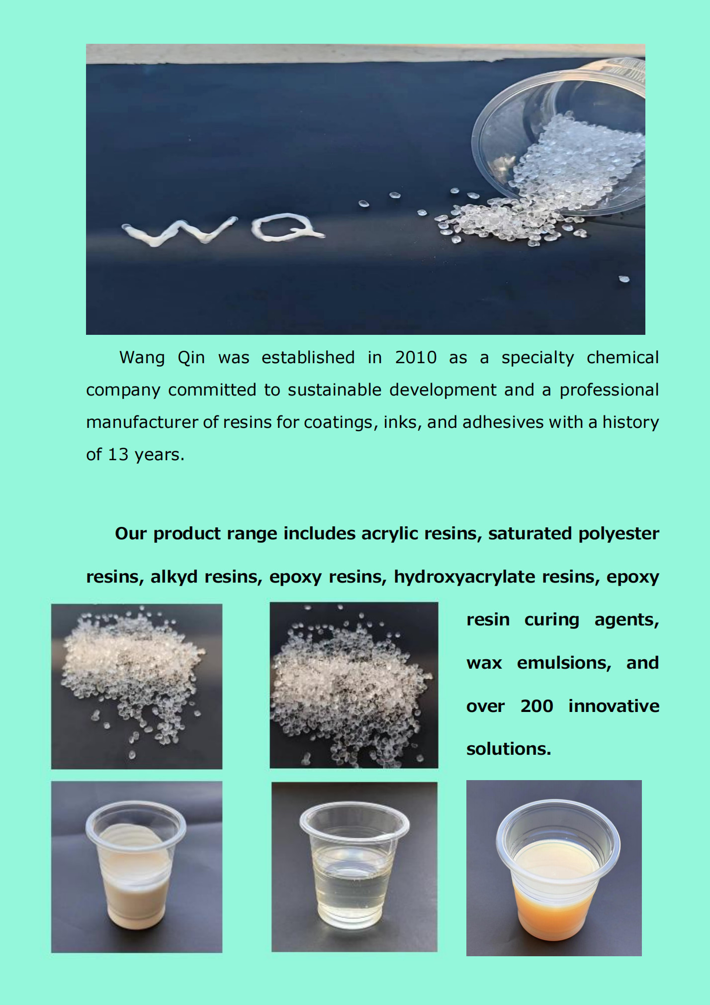 High Gloss Excellent Transferability And Printing Adaptability Water-Based Solid Acrylic Resin For Low-Odor Ink