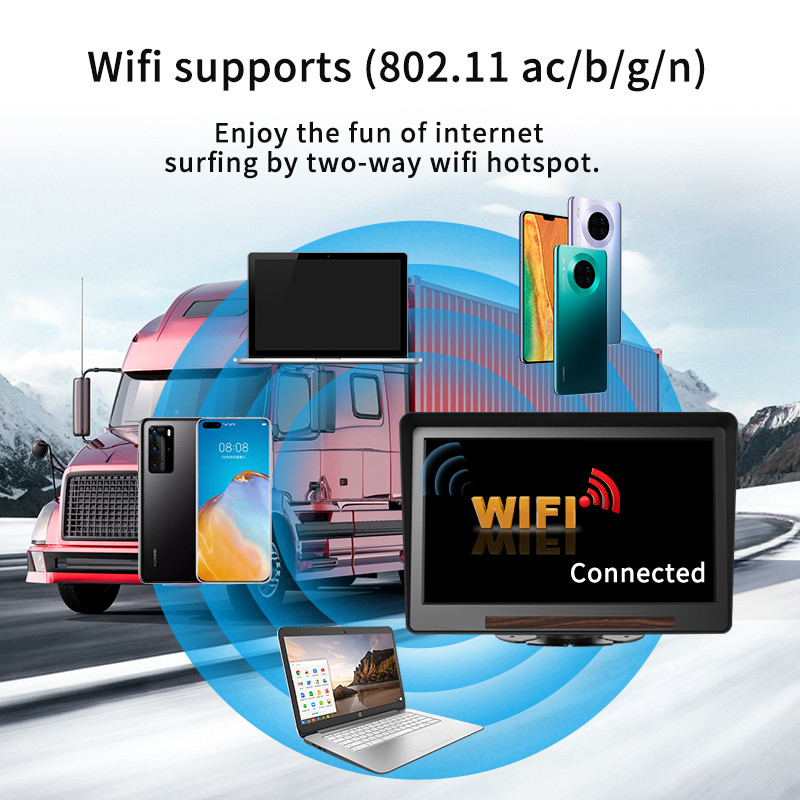 AHD 720P Vehicle Truck 9.66 Inch Screen Dash Cam Recorder DVR 4CH