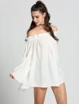 Neck Designs For Ladies Tops Fashion Women Off Shoulder Solid Blouse Tops