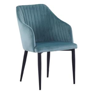 China Modern Style High Back Dining Chair , PU Leather Arm Chair Fabric Metal Tube Chrome wholesale