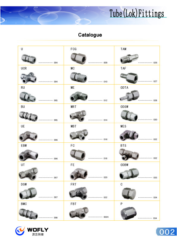 High Pressure 316 Stainless Steel Tube Fittings 3000PSI Water Oil Gas Application