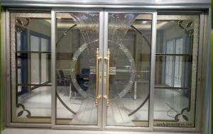 China Leaded glass in aluminum sliding door wholesale