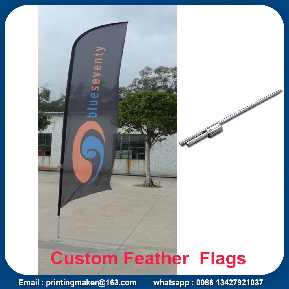 Outdoor Custom Blade Feather Flags With Ground Spike