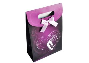 China Varnishing Fashion Paper Packaging Bags, Pretty Custom Paper Gift Bags With Ribbon wholesale