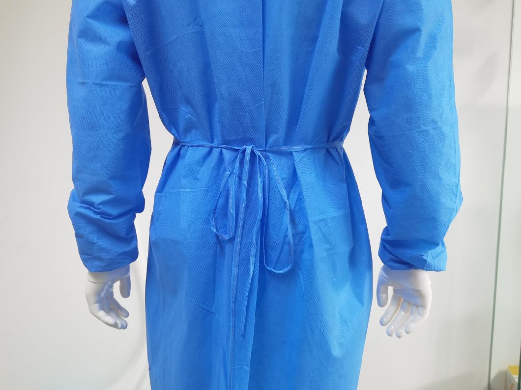 Factory SMS Fabric Disposable Visit Gown Waterproof Isolation Gown