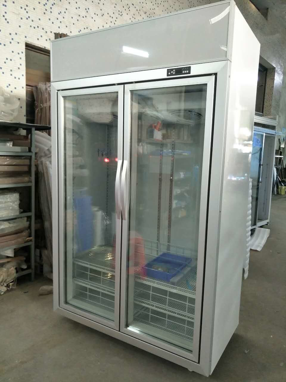 Commercial -18C Self - Contained Upright Display Glass Door Freezer For Frozen Food