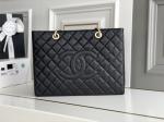Large Chanel Lychee Leather Caviar Grand Shopping Tote GST Bag