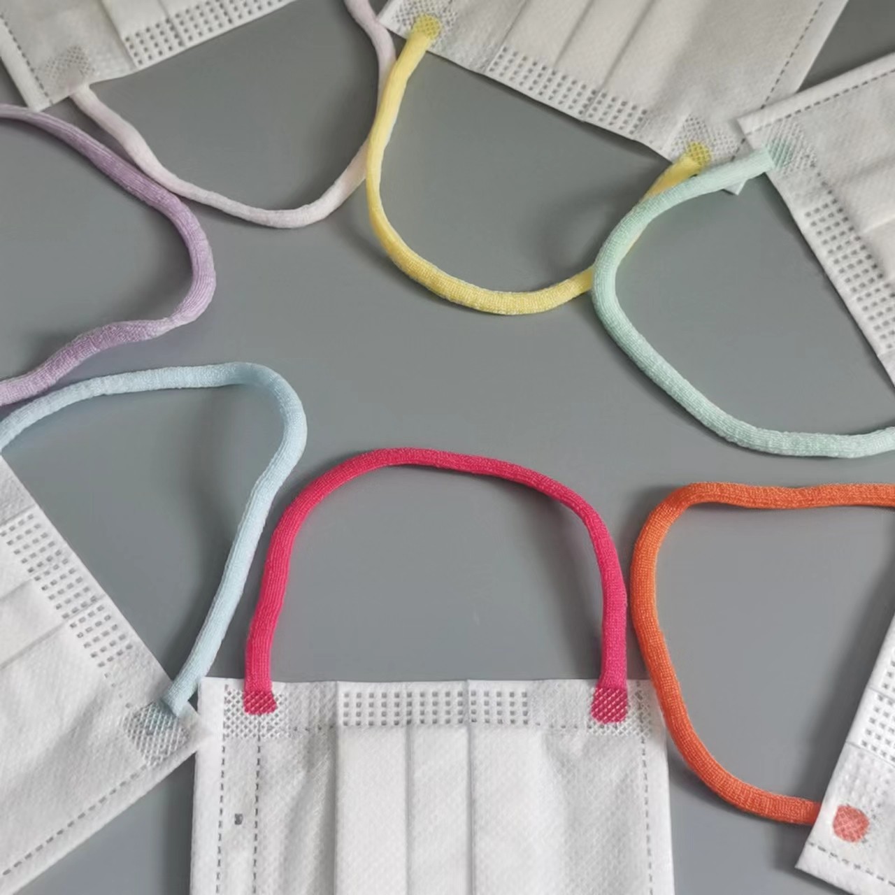3 Ply Comfort Soft Elastic Ear Loops Rope Soft Flat Elastic Cord Colourful 6mm