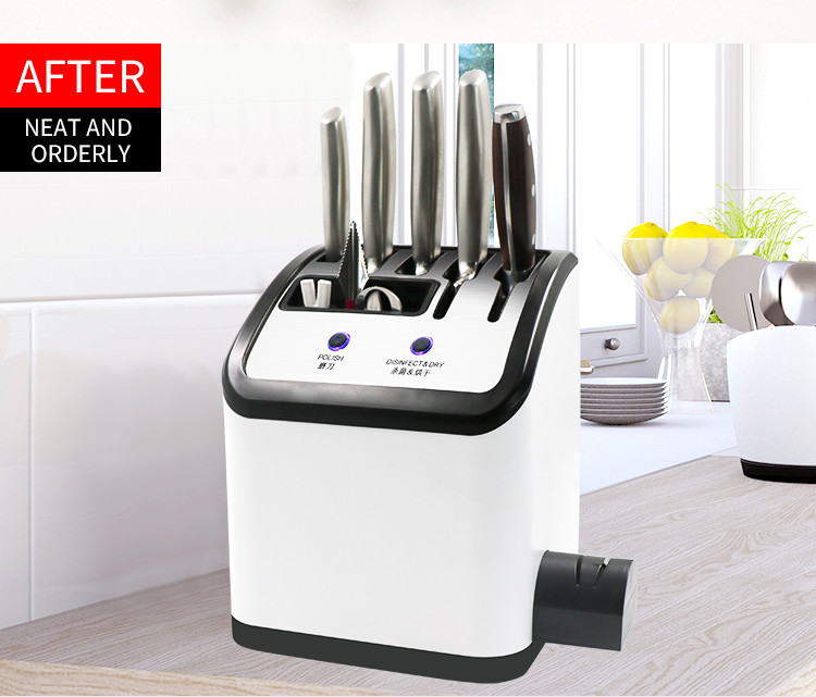 New Design Multifunction Uv Sterilizer Knife Block With Sharpener