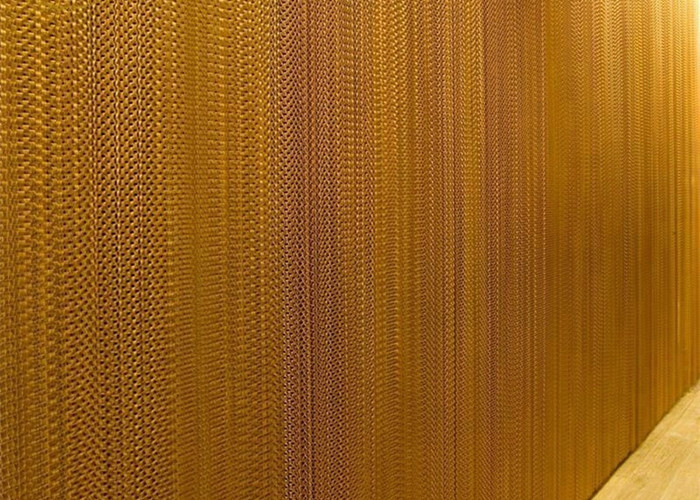 Salon Partition Metal Mesh Drapery Composed By Double Hook Aluminum Chains