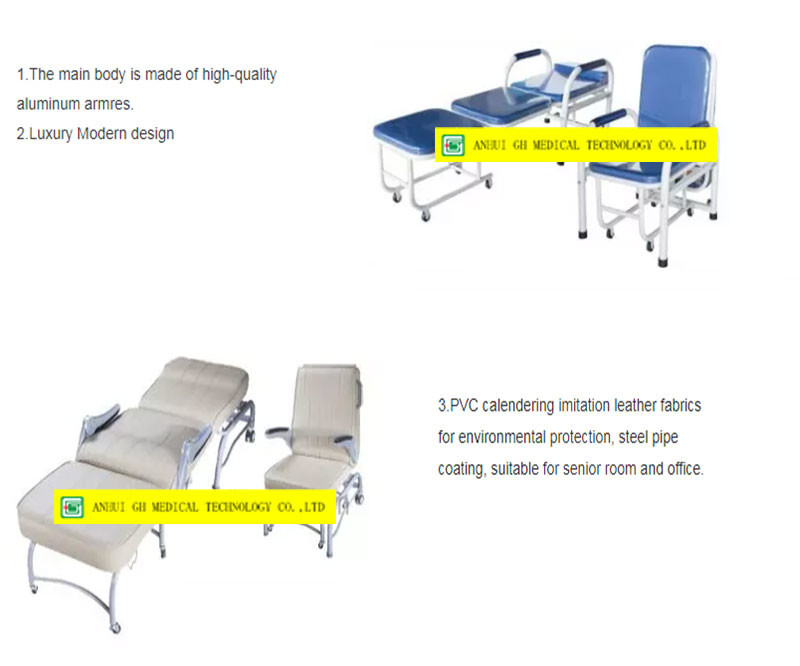 OEM Medical Hospital Beds Folding Attend Hospital Recliner Chair Bed