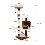 112cm Sisal Short Plush Climbing Cat Tree Tower