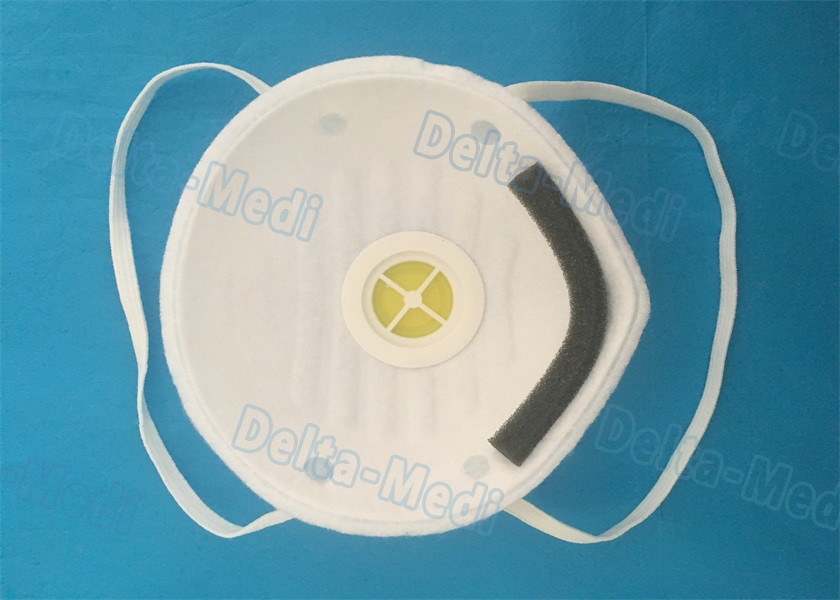 FFP1 Disposable Earloop Face Mask , Breathing Disposable Respirator Mask With Exhalation Valve
