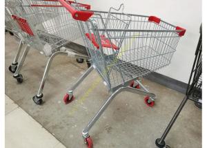 China Removable Wheeled Supermarket Shopping Cart / Steel Wire Carts With PVC Wheels wholesale