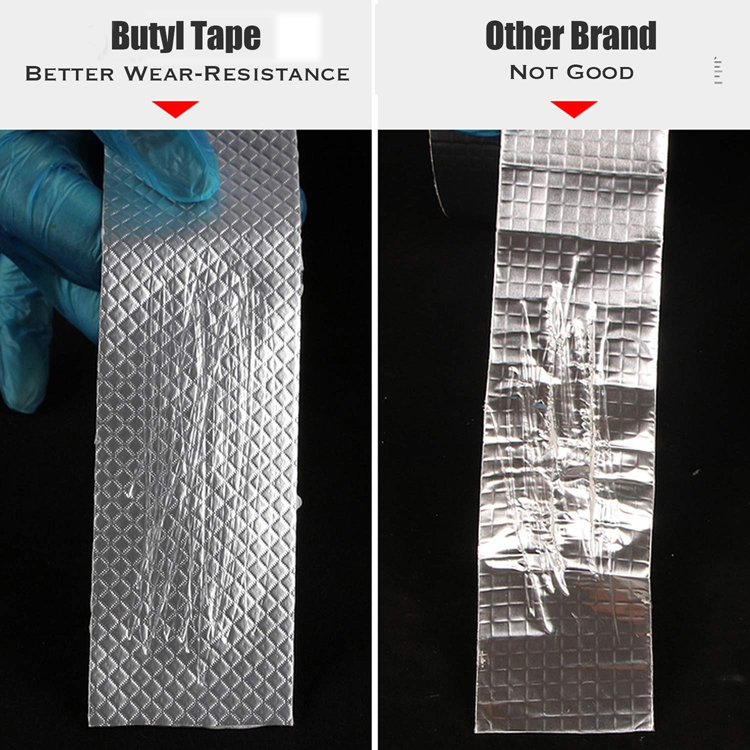 Self-Adhesive Butyl Aluminum Foil Roof Waterproofing Sheet for Roll Application Method