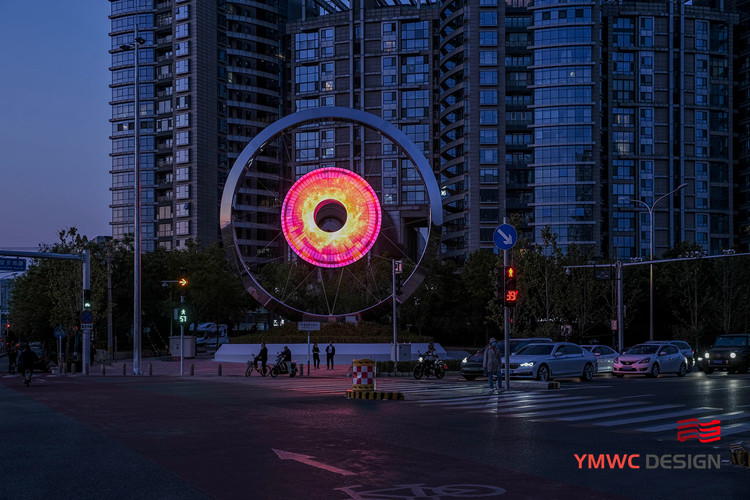 Stainless Steel Large Photoelectric Interactive Device for City Park Sculpture Square