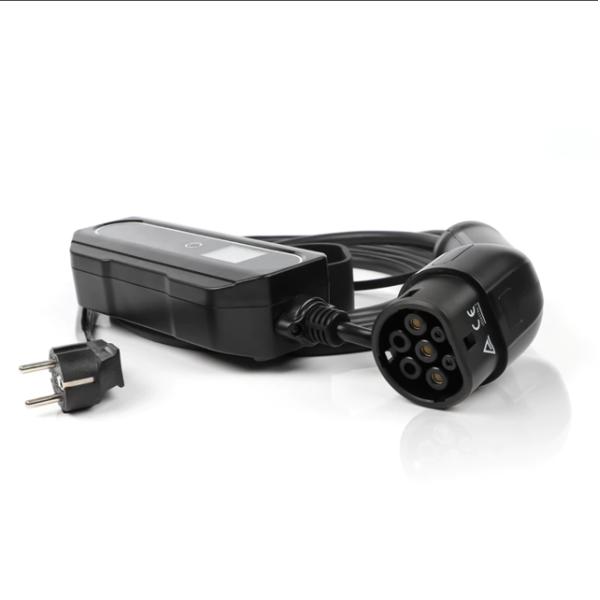 Schuko Type 2 Portable EV Charger 16A 230V Car EV Charger LCD And Time Scheduled