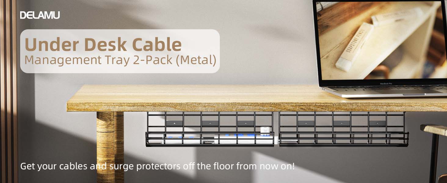 Wire Management Tray for Under Desk Cable Organizer Fabric Type Cable Management Tray
