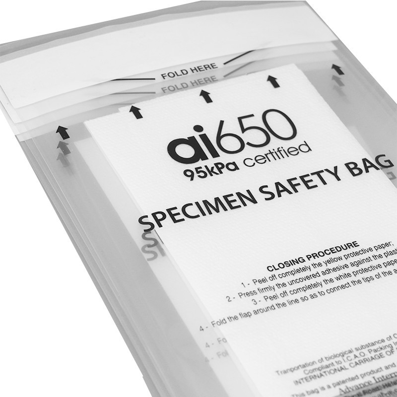 Transparent 150mm X 240mm 95kPa Specimen Bags For liquid Specimen Transportation