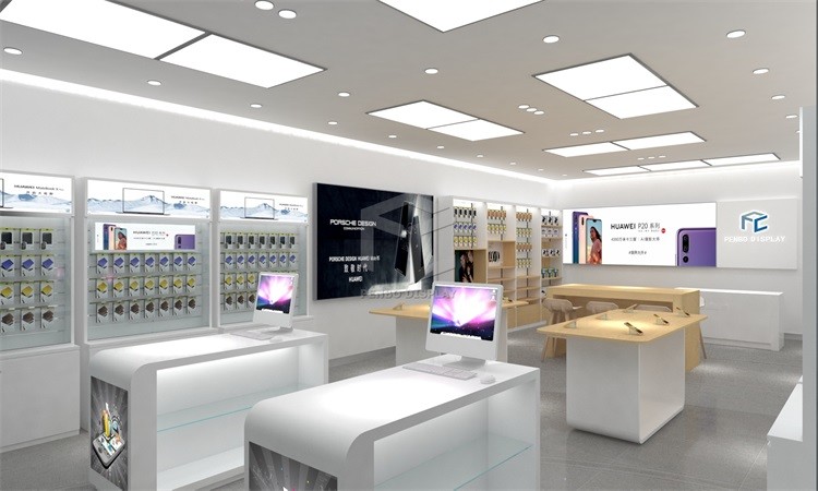 16mm MDF Phone Shop Display Cabinet High Density Boards EPE Cotton Pakcaging