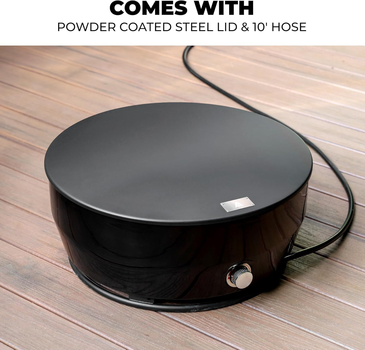 Smokeless Gas Fire Pit Round 24.2"D x 24.2"W x 11.1"H 60000 BTU for Outdoor Camping