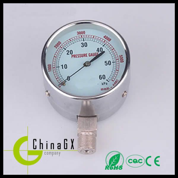Industrial High Precision Fluid Manometer Gauge 0 - 60MPa