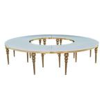 Half Marble SS Steel Furniture Round C Shaped 0.76m3 Golden Stainless Steel
