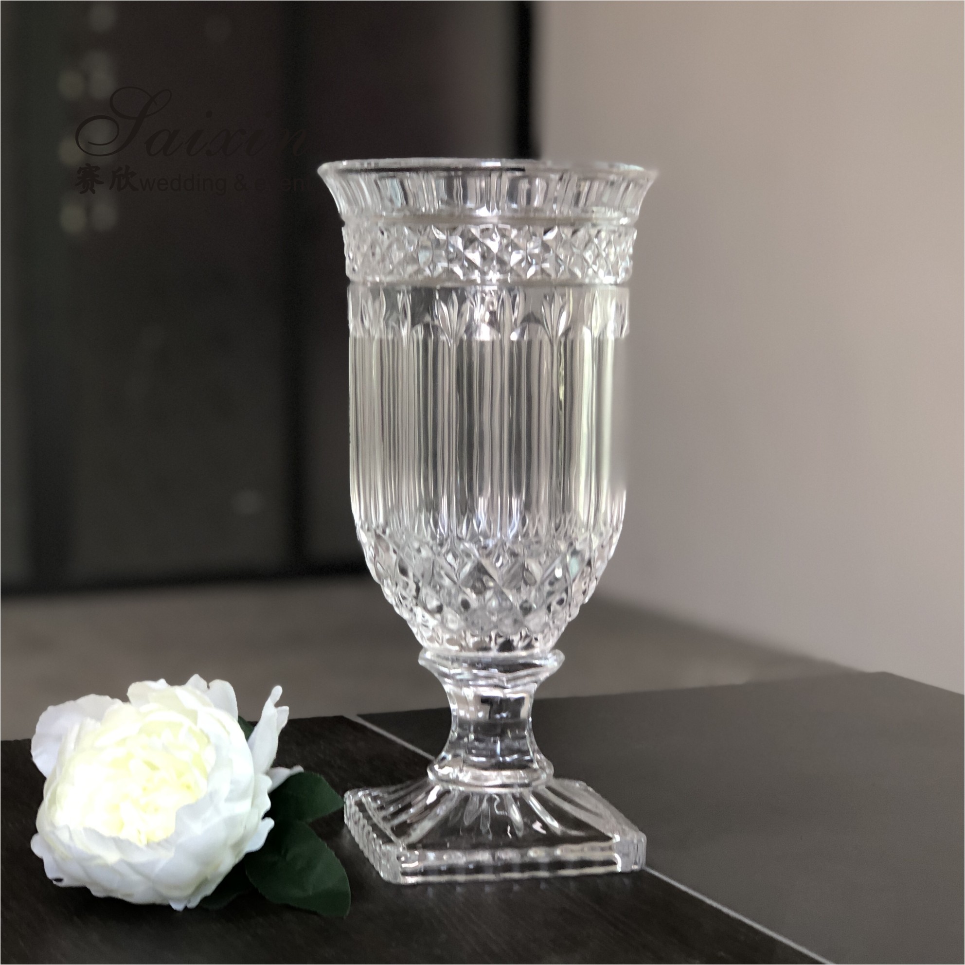 Events Wedding Art Decoration Vase Gold Metal Trumpet Vases Party