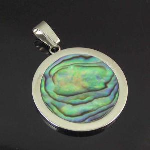 China Supper Fashion Colorful White Black Pearl Shell Inlay Stainless Steel Pendant LSP0011 wholesale