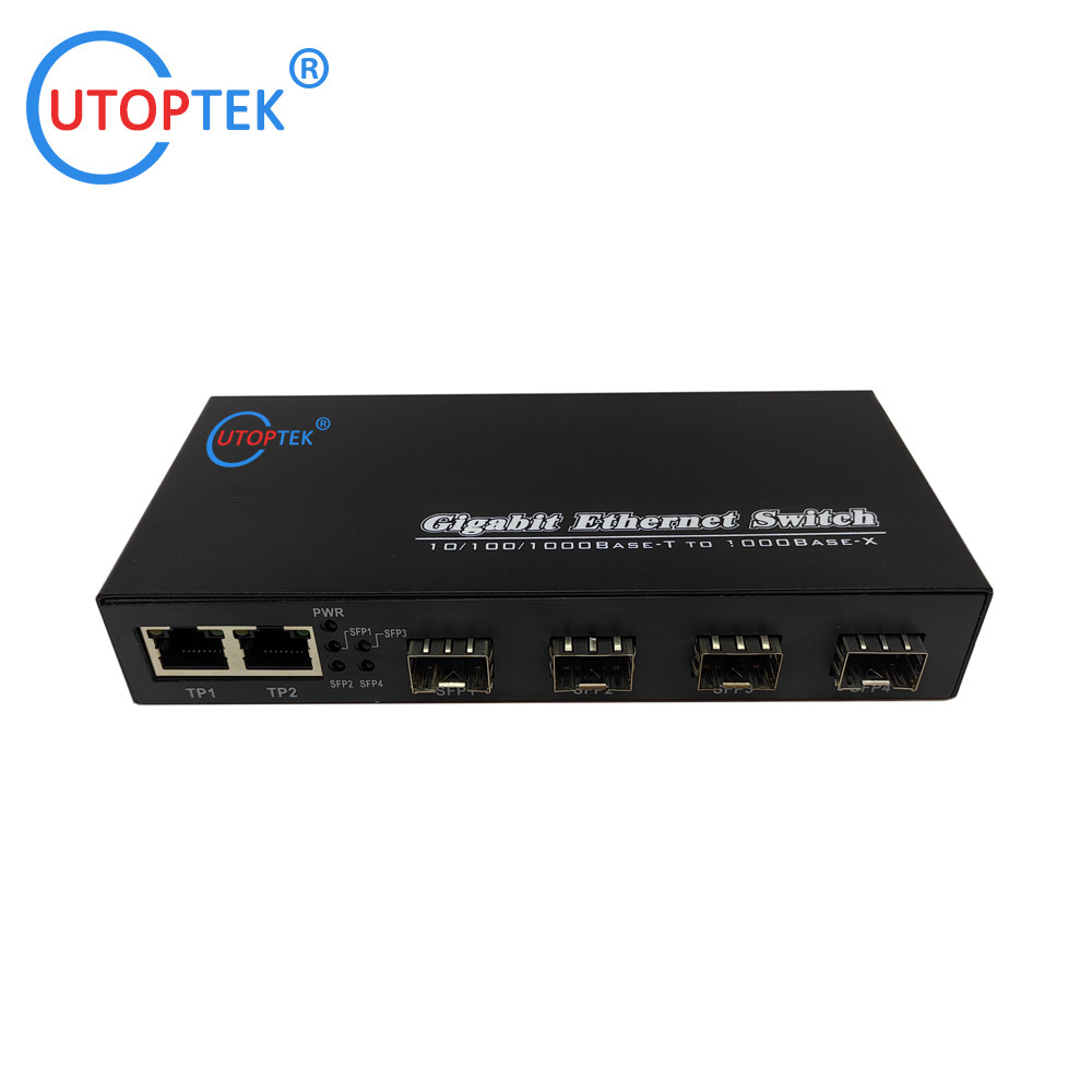 universal Fiber Ethernet Switch 3*10/100/1000Base-Tx to 4*1000Base-Fx SFP Fiber media converter