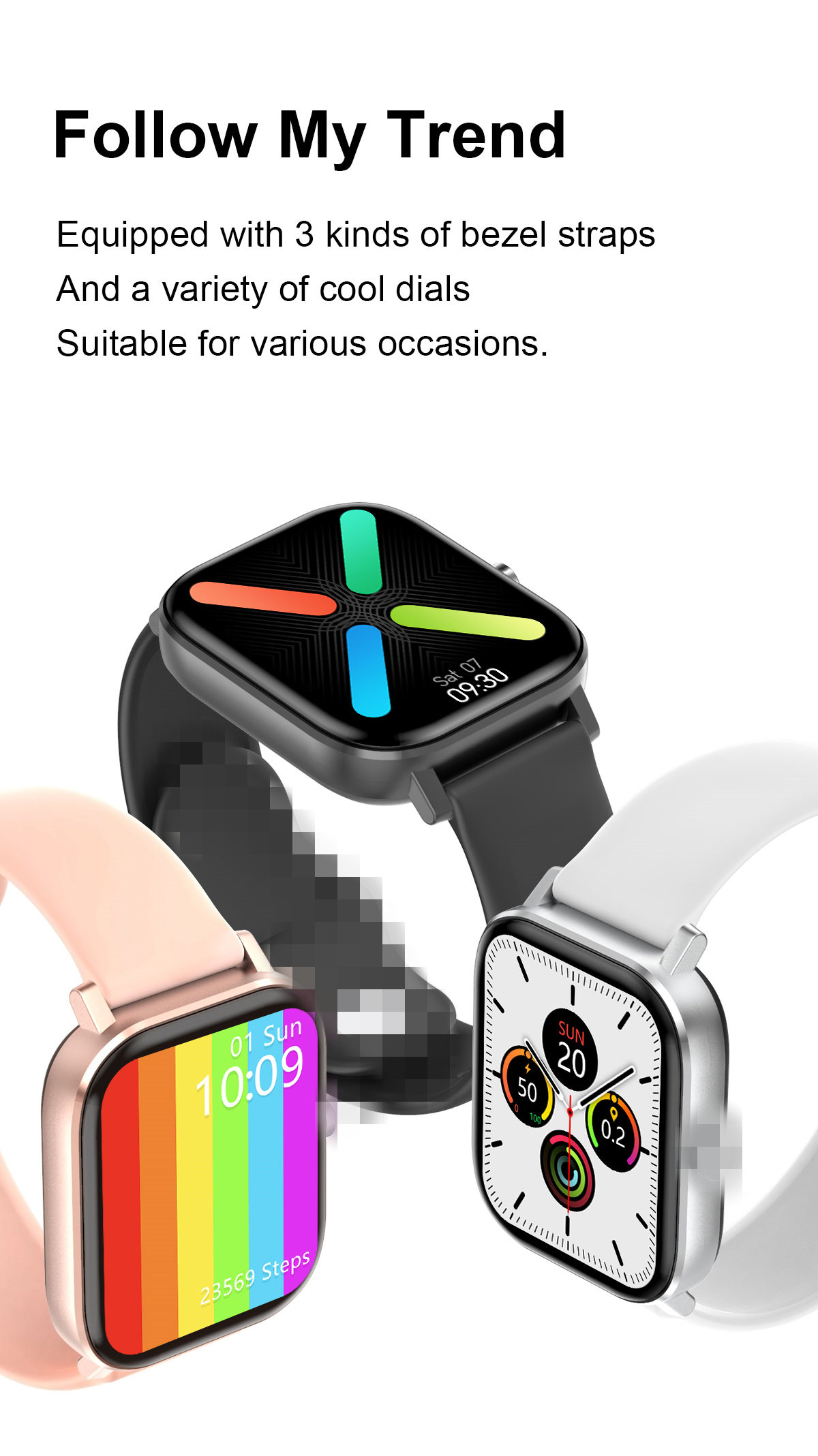 DT46 Smartwatch IP67 IPS 1.75 inch Sport Touchscreen 4 Pin Silicone Band