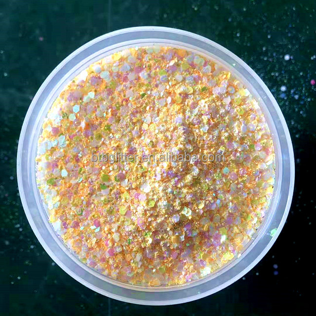 Chunky Mixed Glitter Hexagon Mixed Chunky Glitter Mixes Eco-friendly Resistant Solvent Polyester Pearl Iridescent