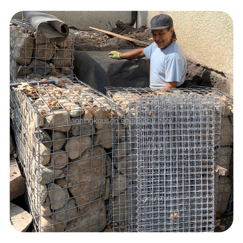 Garden Fence Galfan Coated Welded Gabion Baskets in Square Hole Shape for Landscaping