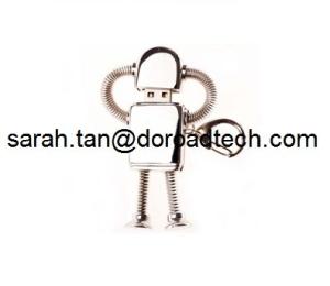 China Wholesale Metal Robot USB Pen Drive with Key Chain wholesale