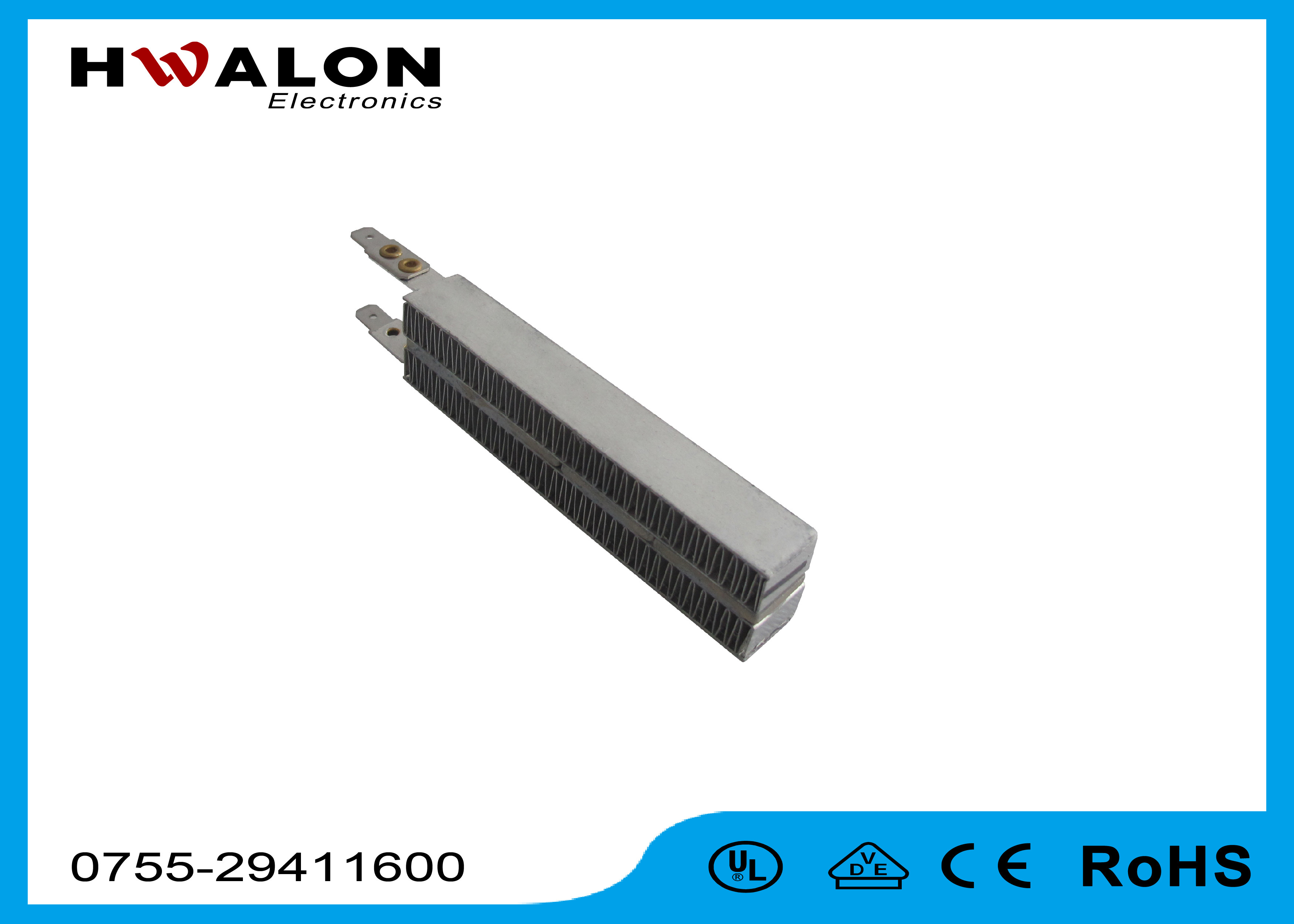 High Stability PTC Air Heater Ripple Heating Element For Hand Dryer / Laminating Machine