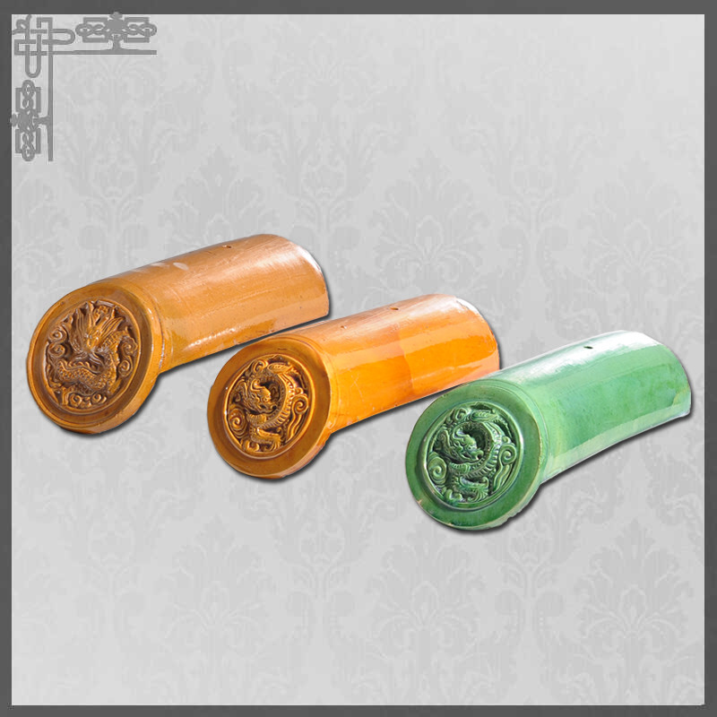 Glossy Chinese Glazed Roof Tiles Gate Temple Asian Style Roof Tiles