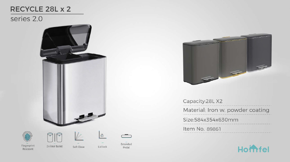 OEM Accepted 18L Rolling Cover Type Stainless Steel Trash Bin For Household Garbage Container