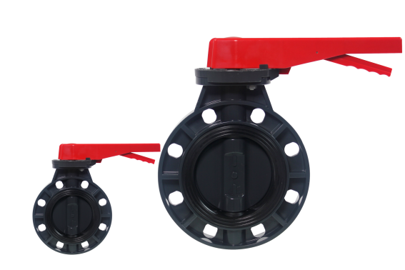 Water Media 2"-12" PVC Butterfly Valve Wafer Type for Hydraulic Ball Structure Manual