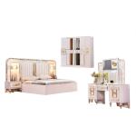 PU MDF 5pcs Classic Bedroom Furniture Sets Villa Simple Assembly