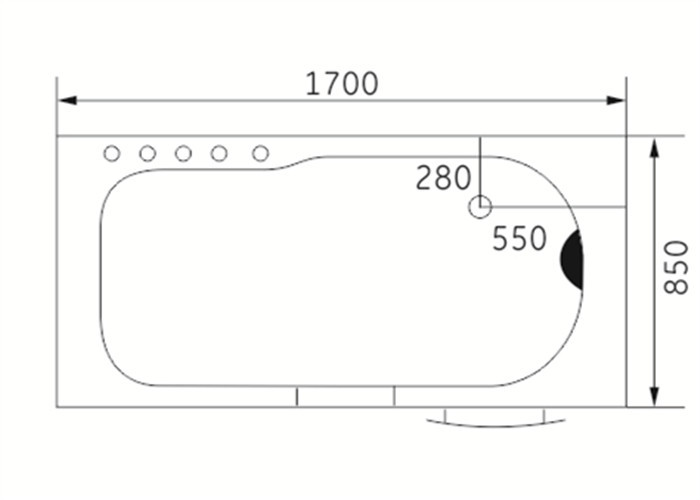 Large Whirlpool Tub With LED Light Shower Unit , Jet Spa Tub For Household