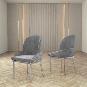 China Stainless Steel Velvet Dining Room Chairs For Leisure Facilities wholesale