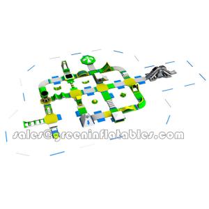 China Commercial Outdoor Inflatable bounce house Water float Slides trampoline equipment water aqua park wholesale