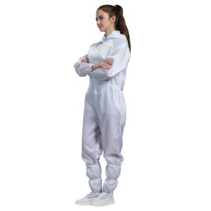 China White Stand Collar ESD Anti Static Jumpsuit Clean Room Jumpsuit wholesale