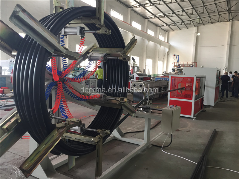 Customized HDPE Pipe Machine 380V / 415V HDPE Extruder Machine 80kw Tractor Speed 4-12m/Min