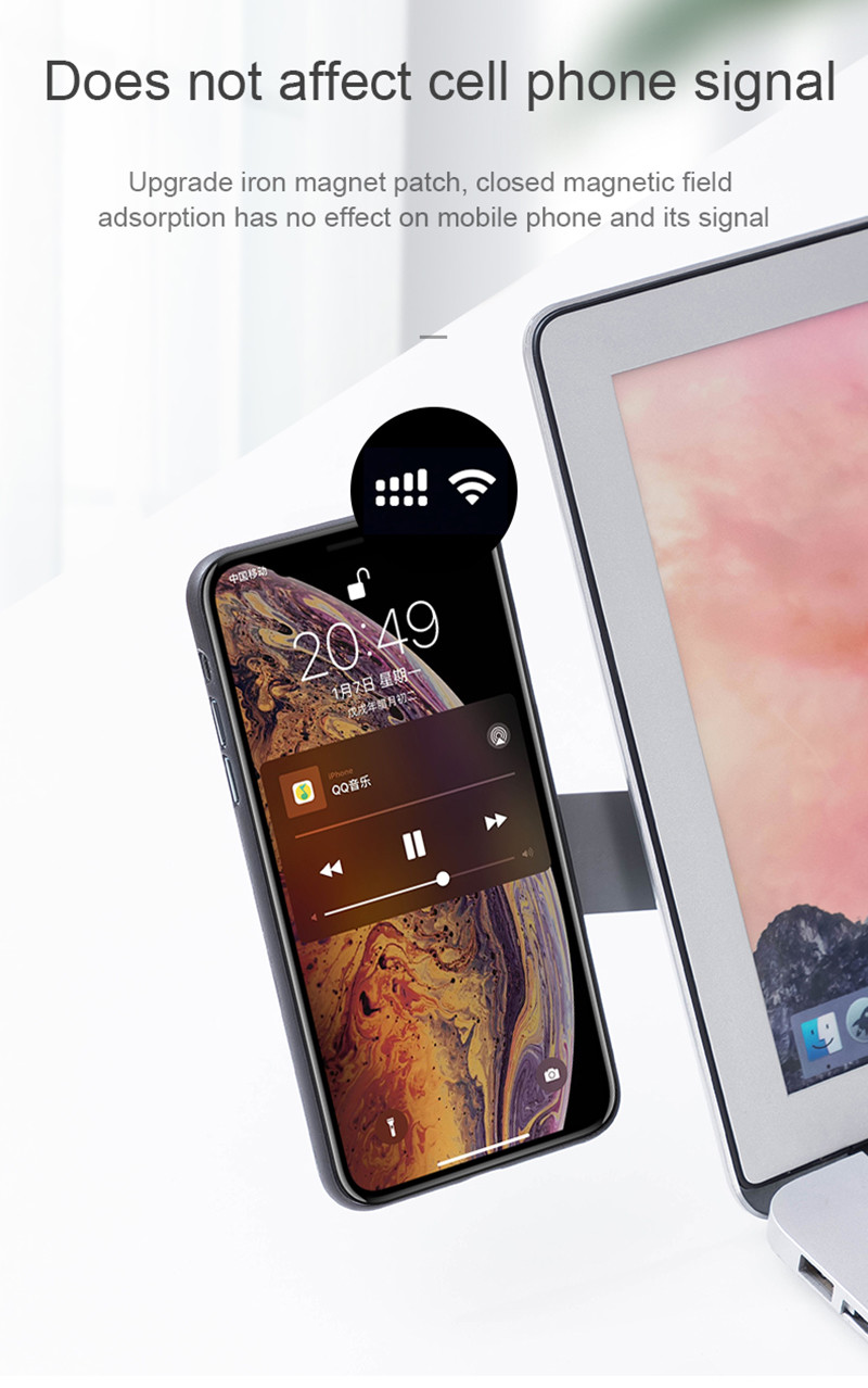FCC Adjustable Cell Phone Stand , Aluminium Magnetic Suction Phone Holder