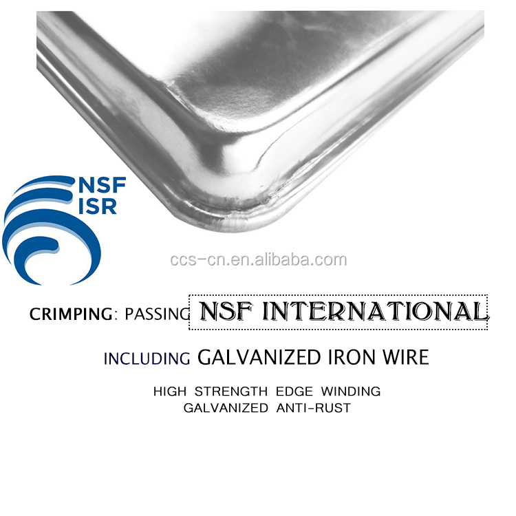 400x600 Mm Metal Sheet Pan Wire-In-The-Rim Tray 0.9mm Thickness Oven Baking Pan